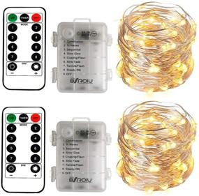 img 4 attached to 16Ft/5M 50 LEDs Fairy Lights Battery Operated,Silver Wire Chains with Remote Control - 8 Mode Timer String Lights for Bedroom Christmas Party Wedding Decoration (Warm White)