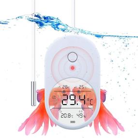 img 4 attached to 🐠 Aquarium Thermometer Alarm, Large Screen Fish Tank Thermometer, LCD Digital Reptile Thermometer with Probe, Stick-on Thermometer Hygrometer for Reptile, Turtle, Saltwater & Freshwater Tanks