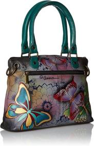 img 3 attached to 🦋 Anuschka Small Satchel, Butterfly Paradise - Anna