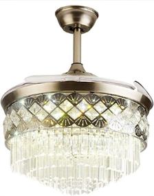 img 2 attached to 💎 Luxury Chandelier Fan with Light and Remote Control - A Million 42 Crystal Ceiling Fan. Retractable Blades, 3 Speeds, 3 Color Change Lighting Fixture. Includes LED Kit in Silver.