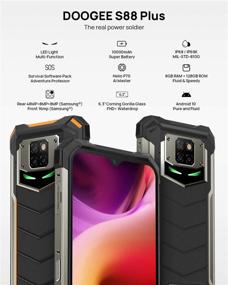 img 3 attached to 📱 DOOGEE S88 Plus Official Unlocked Rugged Smartphone - 48MP Triple Camera, 10000mAh Battery, 8GB + 128GB Android 10.0, IP68/IP69K Waterproof Cell Phone, 4G 2021 (Orange)