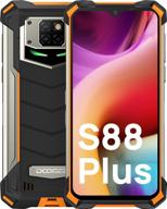 📱 doogee s88 plus official unlocked rugged smartphone - 48mp triple camera, 10000mah battery, 8gb + 128gb android 10.0, ip68/ip69k waterproof cell phone, 4g 2021 (orange) logo