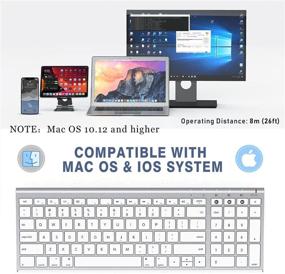 img 3 attached to 💻 Беспроводная клавиатура Bluetooth для Mac OS: ультратонкая, многофункциональная клавиатура для устройств MacBook Pro/Air, iMac, iPhone, iPad Pro/Air/Mini - белый и серебристый