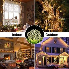 img 1 attached to 🌞 Solar Christmas Lights - 72ft 200 LED 8 Modes Waterproof Fairy String Lights for Tree, Garden, Wedding, Party, Holiday Decoration - Warm White