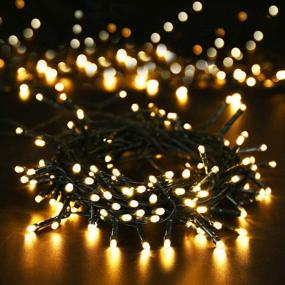 img 4 attached to 🌞 Solar Christmas Lights - 72ft 200 LED 8 Modes Waterproof Fairy String Lights for Tree, Garden, Wedding, Party, Holiday Decoration - Warm White