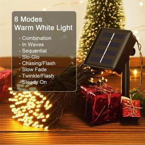 img 2 attached to 🌞 Solar Christmas Lights - 72ft 200 LED 8 Modes Waterproof Fairy String Lights for Tree, Garden, Wedding, Party, Holiday Decoration - Warm White