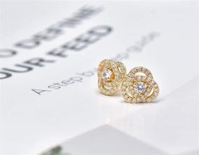 img 1 attached to Stylish Cubic Zirconia Knot Stud Earrings for Girls