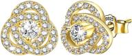 stylish cubic zirconia knot stud earrings for girls logo