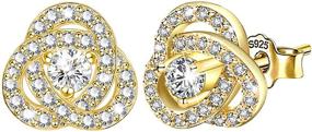 img 4 attached to Stylish Cubic Zirconia Knot Stud Earrings for Girls