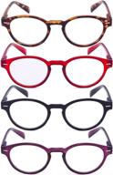 stylish gud reading glasses: oval round readers for women, 4 pairs of reading eyeglasses logo