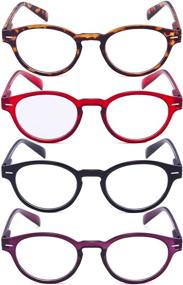 img 4 attached to Stylish GUD Reading Glasses: Oval Round Readers for Women, 4 Pairs of Reading Eyeglasses