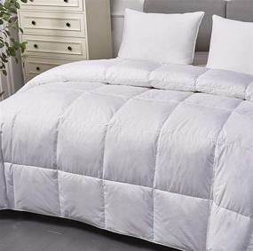 img 1 attached to 🛏️ Premium Blue Ridge Home Fashions Naples Cotton Hungarian White Goose Down Comforter - Full/Queen: 700 Thread Count Luxury