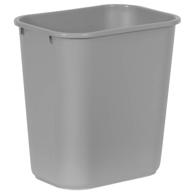 🗑️ rubbermaid commercial products gray plastic resin deskside waste basket logo
