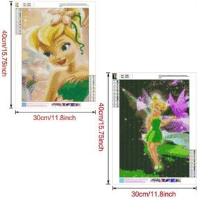 img 3 attached to ✨ 2-Pack 5D Diamond Painting Tinker Bell Princess Full Diamond Drill Kits for Adults and Kids – Rhinestone Crystal Drawing Gift Embroidery Dotz Kit for Home Wall Decor Paint (12''x 16'')