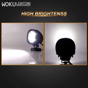 img 2 attached to 🚗 WOKU LED Driving Fog Lights - 2 Pack 4" 90W Spot Beam Round LED Light Bar for Trucks Pickup SUV ATV UTV 4x4 Wrangler