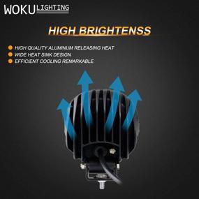 img 1 attached to 🚗 WOKU LED Driving Fog Lights - 2 Pack 4" 90W Spot Beam Round LED Light Bar for Trucks Pickup SUV ATV UTV 4x4 Wrangler