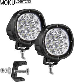 img 4 attached to 🚗 WOKU LED Driving Fog Lights - 2 Pack 4" 90W Spot Beam Round LED Light Bar for Trucks Pickup SUV ATV UTV 4x4 Wrangler