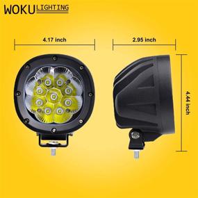 img 3 attached to 🚗 WOKU LED Driving Fog Lights - 2 Pack 4" 90W Spot Beam Round LED Light Bar for Trucks Pickup SUV ATV UTV 4x4 Wrangler