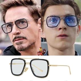 img 3 attached to 🕶️ Optimize Your Gaming Experience with Tony Stark Style Blue Light Blocking Glasses - Ideal for Men and Women, Iron Man and Spider-Man Inspired Computer Gaming Glasses