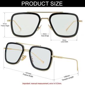 img 1 attached to 🕶️ Optimize Your Gaming Experience with Tony Stark Style Blue Light Blocking Glasses - Ideal for Men and Women, Iron Man and Spider-Man Inspired Computer Gaming Glasses