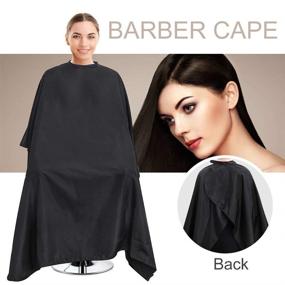 img 3 attached to 💇 Premium Barber Cape Set with Snap Closure, Hair Styling Cape, and Neck Duster Brush - Ideal for Salon and Home Use