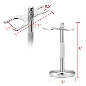 img 2 attached to Efficient Silver Stainless Steel Razor and Brush Stand Holder - Shaver Kit Organizer for Bathroom Shower by Linkidea