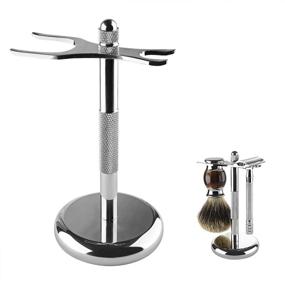 img 4 attached to Efficient Silver Stainless Steel Razor and Brush Stand Holder - Shaver Kit Organizer for Bathroom Shower by Linkidea