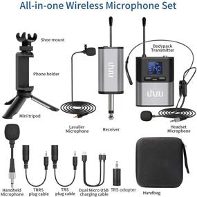 img 2 attached to UHURU Wireless Lavalier Microphone Set with Multiple Mic Options, Rechargeable Bodypack Transmitter & Receiver - Ideal for PA Systems, Cameras, Teaching, Video Recording