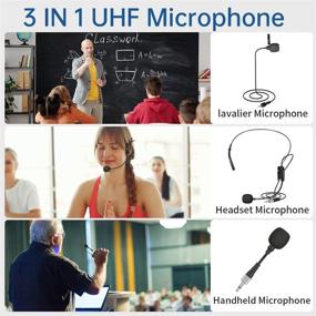 img 1 attached to UHURU Wireless Lavalier Microphone Set with Multiple Mic Options, Rechargeable Bodypack Transmitter & Receiver - Ideal for PA Systems, Cameras, Teaching, Video Recording