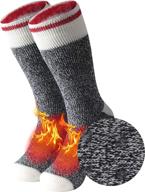 hissox winter thermal socks: unisex insulated 🧦 heated crew slipper socks with grippers for cold weather логотип