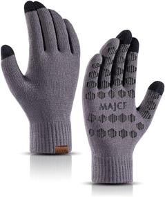 img 4 attached to 🧤 MAJCF Weather Thermal Anti Slip Gloves & Mittens - Men's Running Accessories