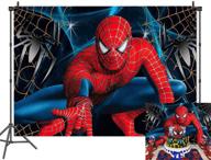 🕷️ spiderman themed photography backdrops - cartoon superhero party decorations for boys kids | happy birthday photo background | superhero city decoration banner | baby shower cake table studio booth props | 5x3ft logo