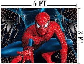 img 2 attached to 🕷️ Spiderman Themed Photography Backdrops - Cartoon Superhero Party Decorations for Boys Kids | Happy Birthday Photo Background | Superhero City Decoration Banner | Baby Shower Cake Table Studio Booth Props | 5x3FT