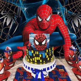 img 1 attached to 🕷️ Spiderman Themed Photography Backdrops - Cartoon Superhero Party Decorations for Boys Kids | Happy Birthday Photo Background | Superhero City Decoration Banner | Baby Shower Cake Table Studio Booth Props | 5x3FT