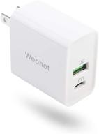 🔌 woohot usb c charger: 18w 2 port fast charger & power adapter for ipad, iphone, pixel, galaxy, and more логотип