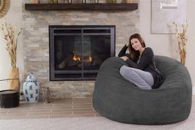 img 1 attached to 🪑 Giant 5' Memory Foam Bean Bag Chair: Chill Sack - Big Sofa with Soft Micro Fiber Cover - Charcoal