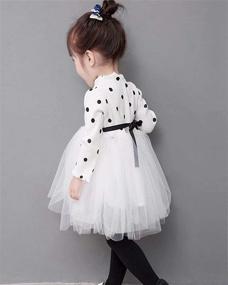 img 1 attached to 🌸 Stylish and Adorable: NNJXD Toddler Girl Polka Dotted Multilayer Ruffled Long Sleeve Tutu Party Dress for your Little Princess