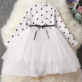 img 2 attached to 🌸 Stylish and Adorable: NNJXD Toddler Girl Polka Dotted Multilayer Ruffled Long Sleeve Tutu Party Dress for your Little Princess