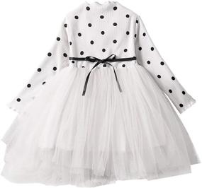 img 3 attached to 🌸 Stylish and Adorable: NNJXD Toddler Girl Polka Dotted Multilayer Ruffled Long Sleeve Tutu Party Dress for your Little Princess