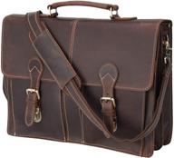 👜 polare 16" full grain leather messenger bag: the ultimate work bag for men with ykk zippers logo