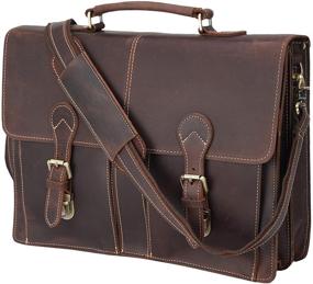 img 4 attached to 👜 Polare 16" Full Grain Leather Messenger Bag: The Ultimate Work Bag for Men with YKK Zippers