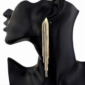 img 3 attached to Tassel Dangle Earrings Glossy Geometric Girls' Jewelry