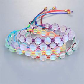 img 1 attached to 🌈 Colorful Hand-Woven Moon-Stone Bracelets: KELITCH Beach Bangles for Stylish Jewelry Lovers