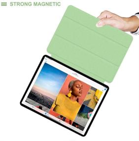 img 2 attached to 📱 Aoub Case for iPad Pro 11 - 2021, 2020, 2018 - Rebound Magnetic Attachment Smart Cover (Supports Pencil Pairing & Charging) - Slim Lightweight Trifold Stand Smart Case - iPad Pro 11 inch - Light Green