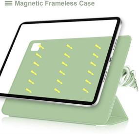 img 3 attached to 📱 Aoub Case for iPad Pro 11 - 2021, 2020, 2018 - Rebound Magnetic Attachment Smart Cover (Supports Pencil Pairing & Charging) - Slim Lightweight Trifold Stand Smart Case - iPad Pro 11 inch - Light Green