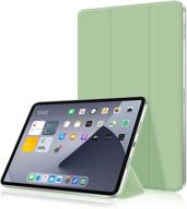 📱 aoub case for ipad pro 11 - 2021, 2020, 2018 - rebound magnetic attachment smart cover (supports pencil pairing & charging) - slim lightweight trifold stand smart case - ipad pro 11 inch - light green logo