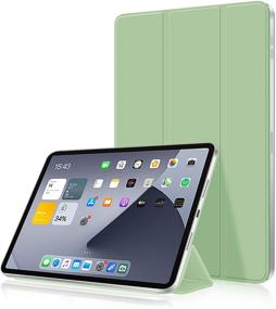 img 4 attached to 📱 Aoub Case for iPad Pro 11 - 2021, 2020, 2018 - Rebound Magnetic Attachment Smart Cover (Supports Pencil Pairing & Charging) - Slim Lightweight Trifold Stand Smart Case - iPad Pro 11 inch - Light Green