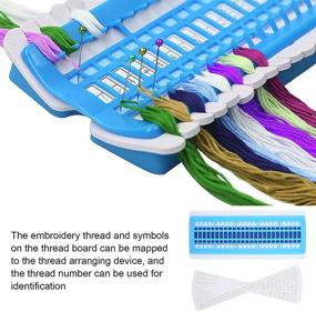 img 2 attached to Reusable Blue Embroidery Floss Organizer with 50 Positions for Sewing, Cross Stitch Threads and DIY Embroidery, Includes 15 Replaceable Paper Cards