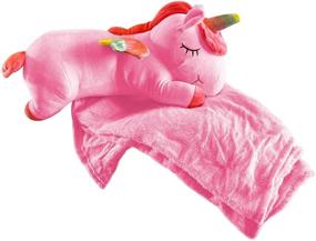 img 4 attached to Unicorn Stuffed Animals Blanket Pillow