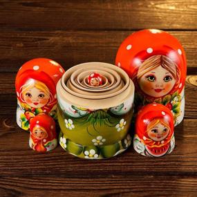 img 1 attached to MUARO Russian Matryoshka Stacking Dolls - Handmade Novelty & Gag Toys - Nesting Doll Set